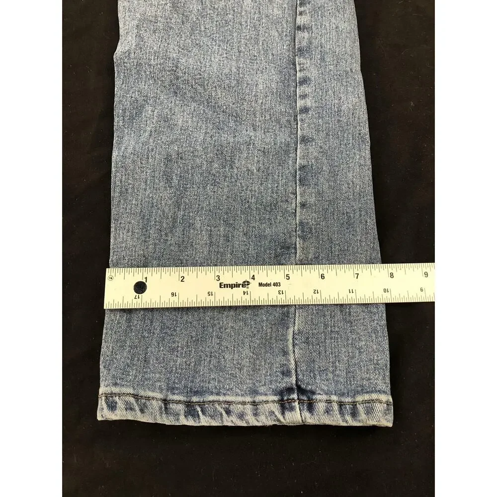 Wrangler Jeans Mens 34x32 Blue Light Wash Straight Stretch Denim Authentics